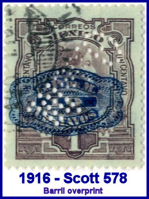 Michoacan 1916 perfin